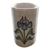 Vase signé décor iris