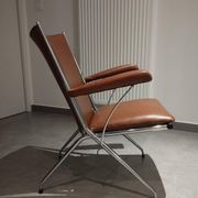 Folding chair attributed to A. Monpoix, modernist design, mid-century, vintage.