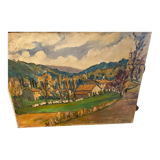 Canvas "Village painting" signed