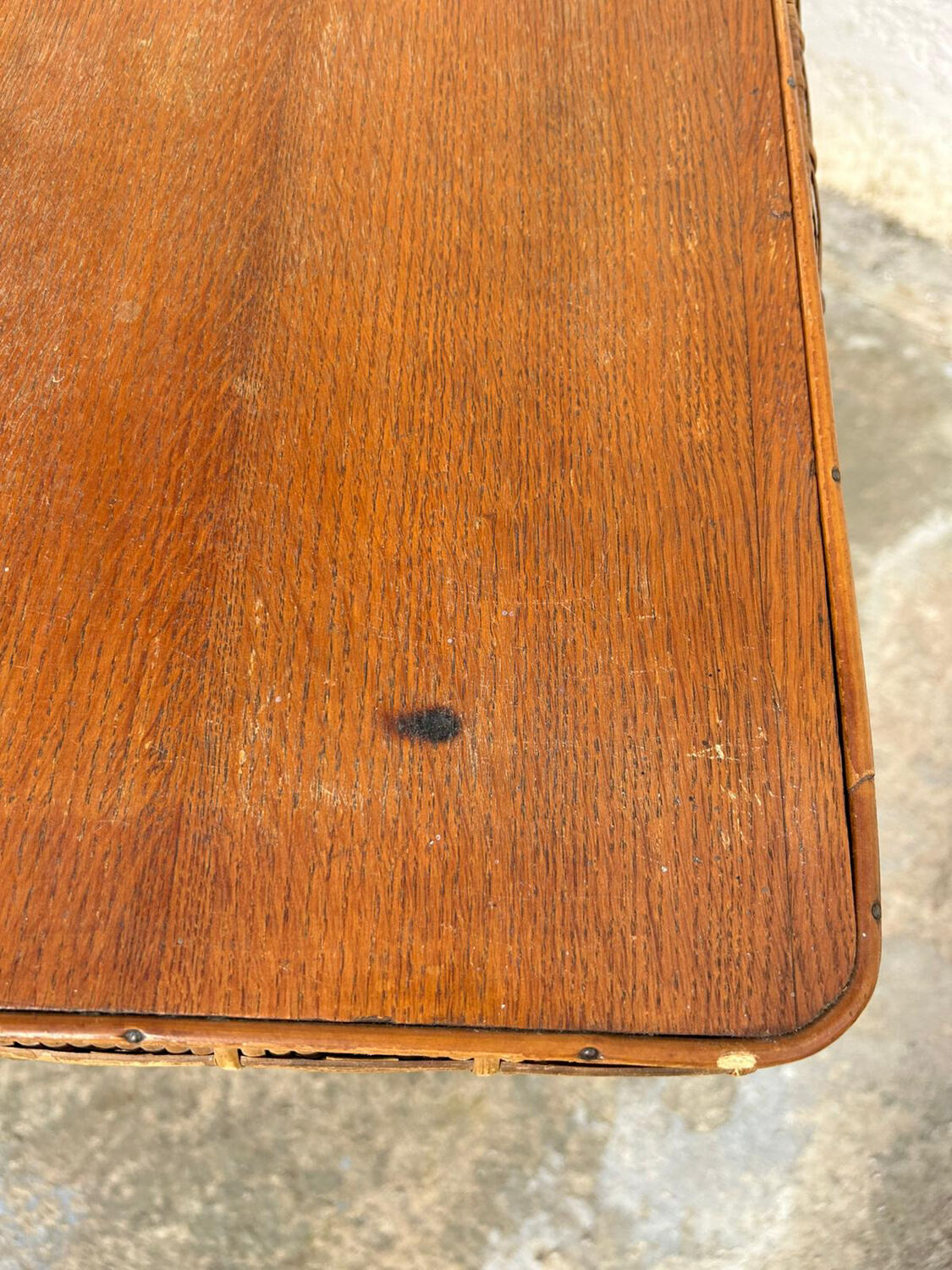 Vintage rattan magazine table