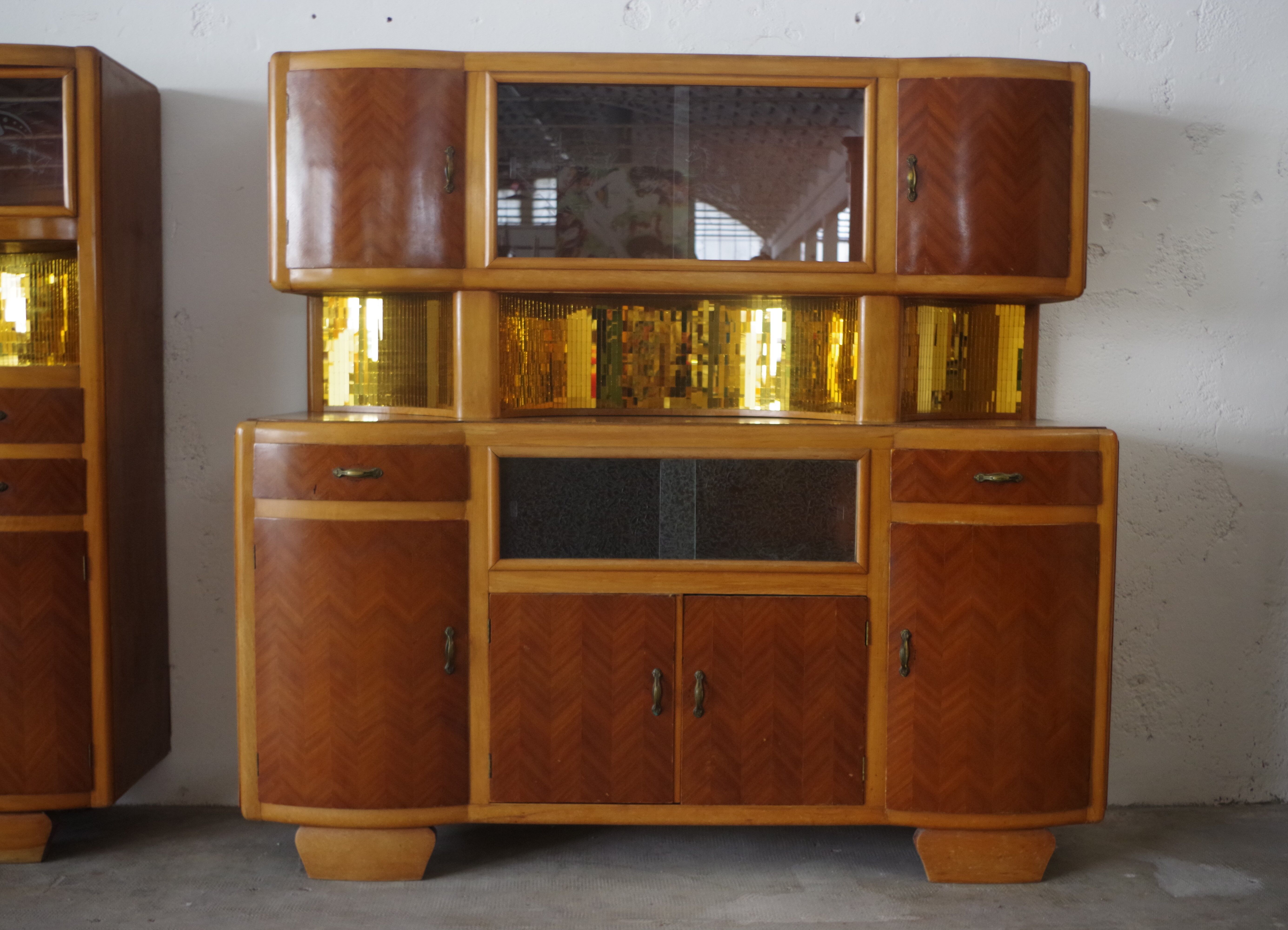 China buffets en Beech, 1950s, Set of 2