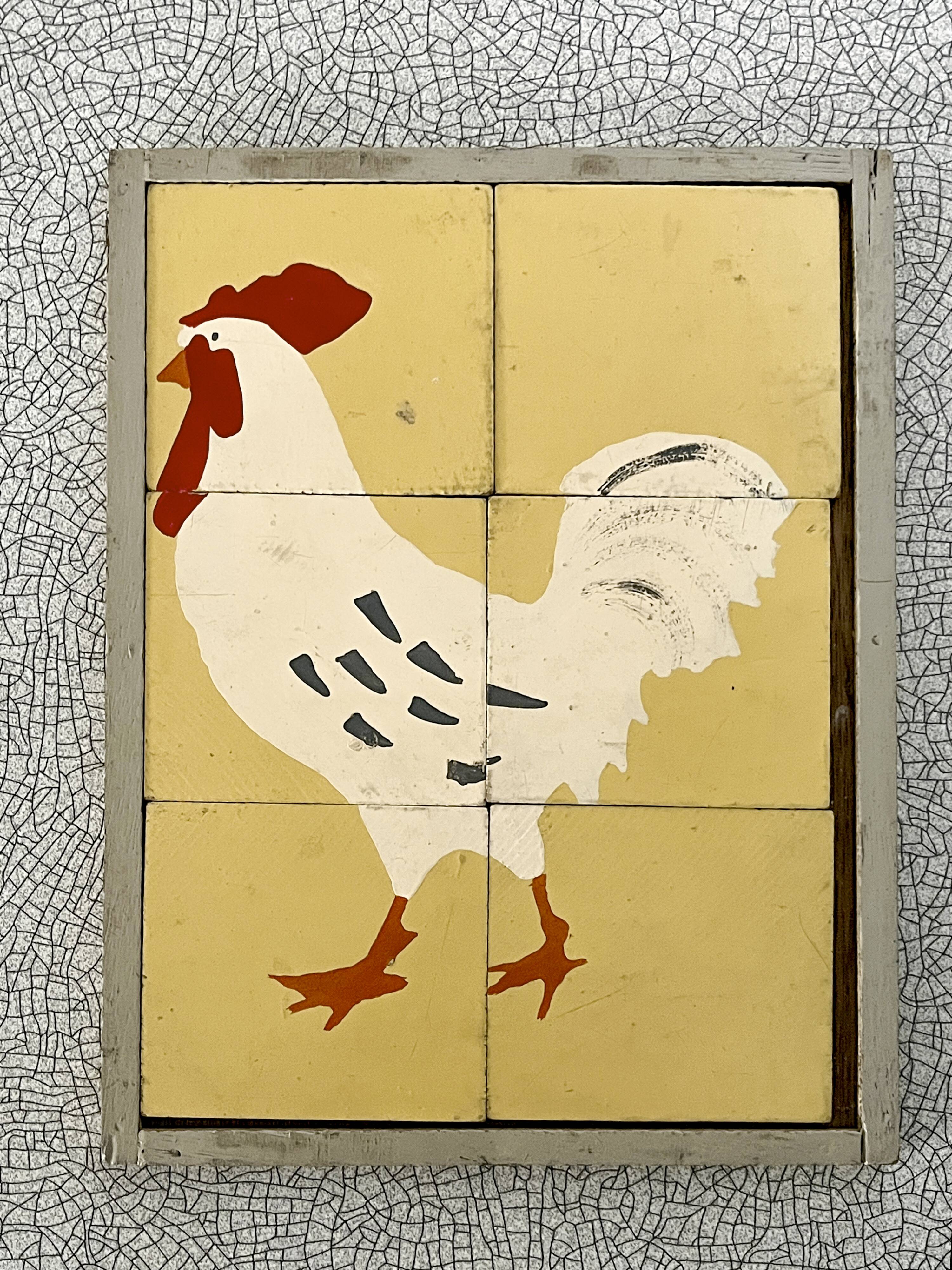 Wooden puzzle frame from the 1930s/40s depicting a rooster.