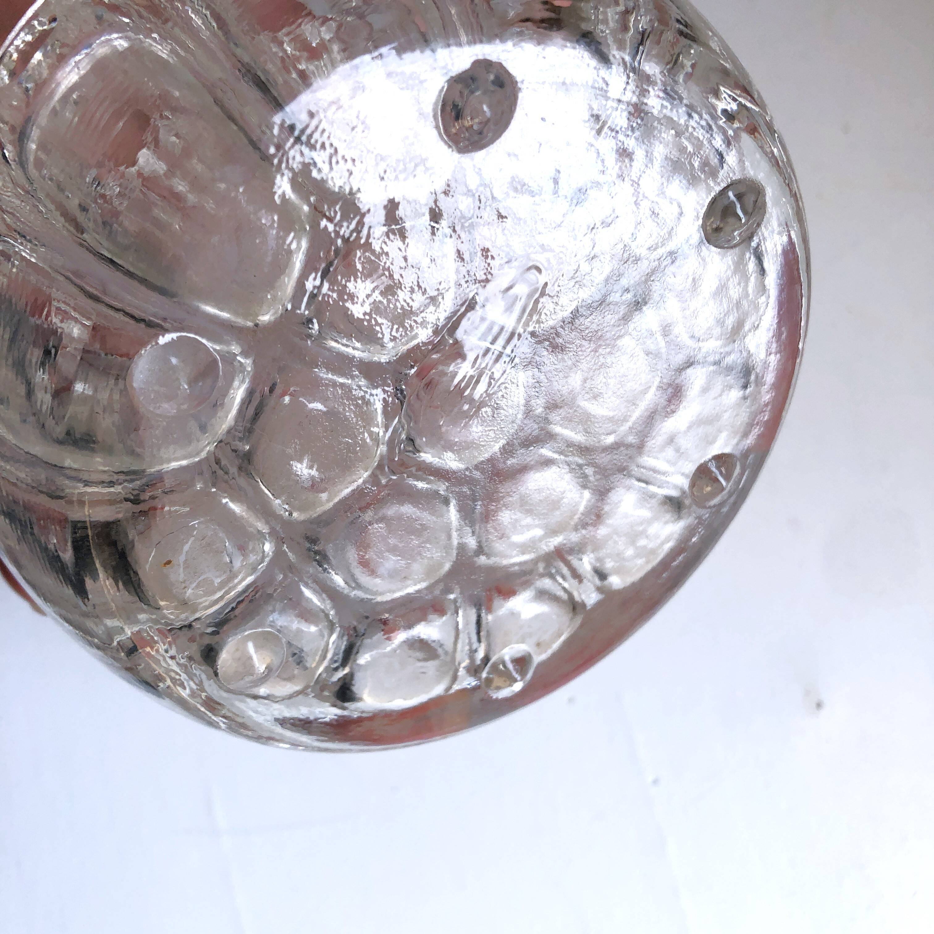 Vase pique-fleurs boule verre épais style art Déco