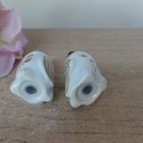 Old vintage hand painted ceramic owl salt and pepper shakers
