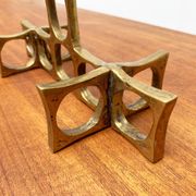 Brutalist metal candlestick from the mid-century by Heinz Goll