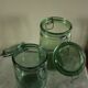 Lot 2 jars Solidex green glass