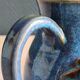 Vintage Blue Stoneware Jug with Grape Cluster Pattern, Ceramic Vase