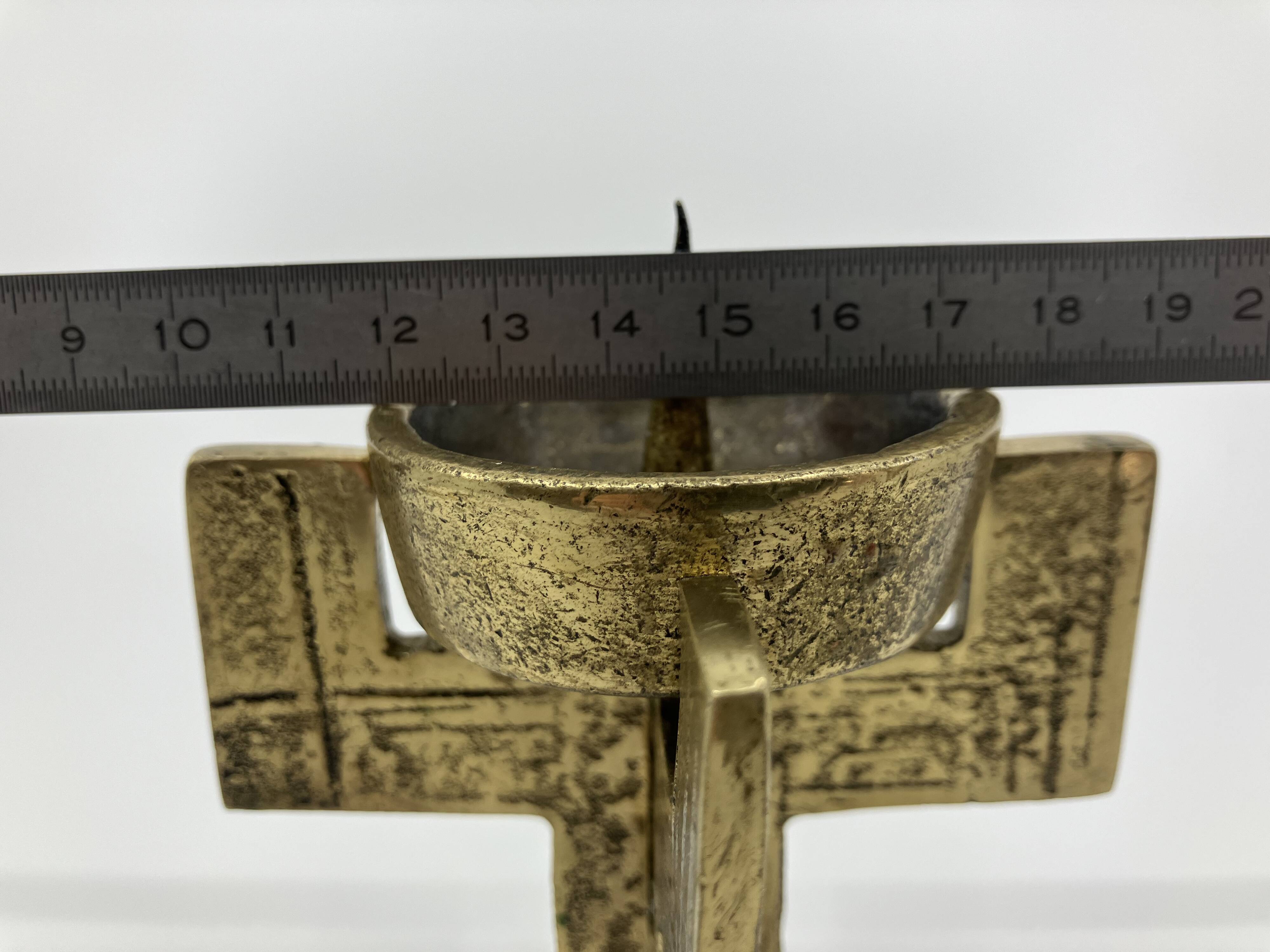 Brutalist candlestick • Austria • Brass • 1970