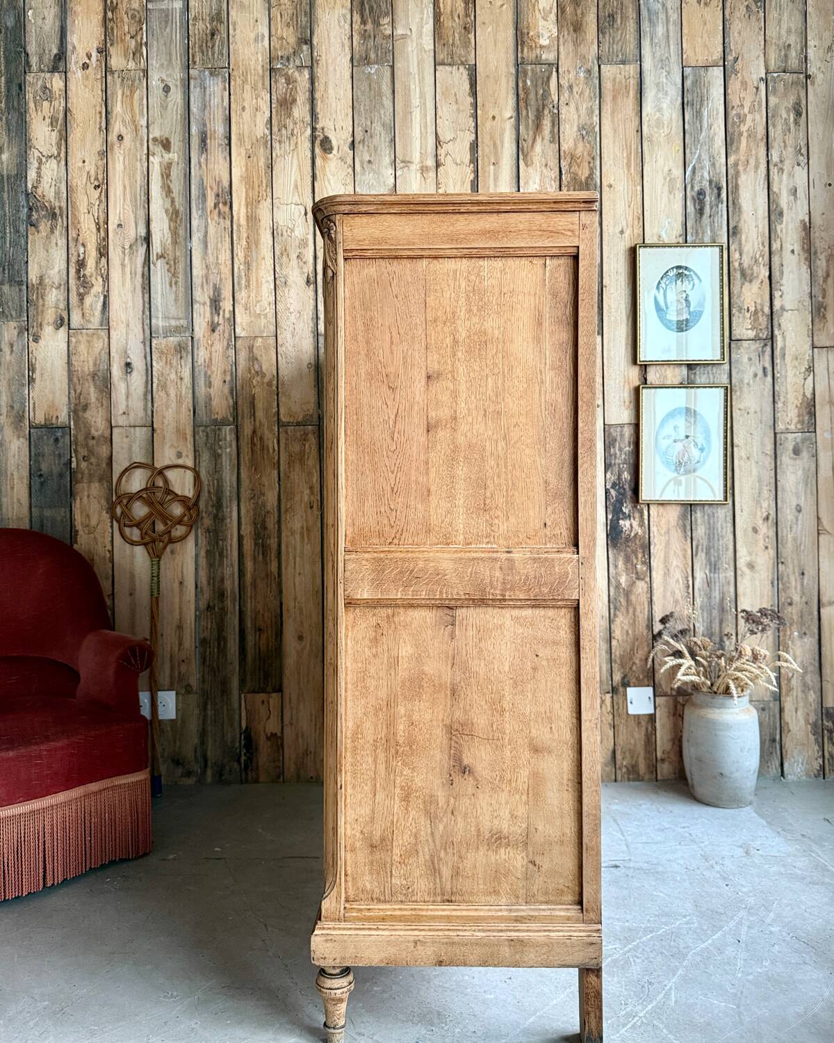 Large antique high oak sideboard