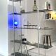 Tubular bookcase & vintage smoked glass 1970