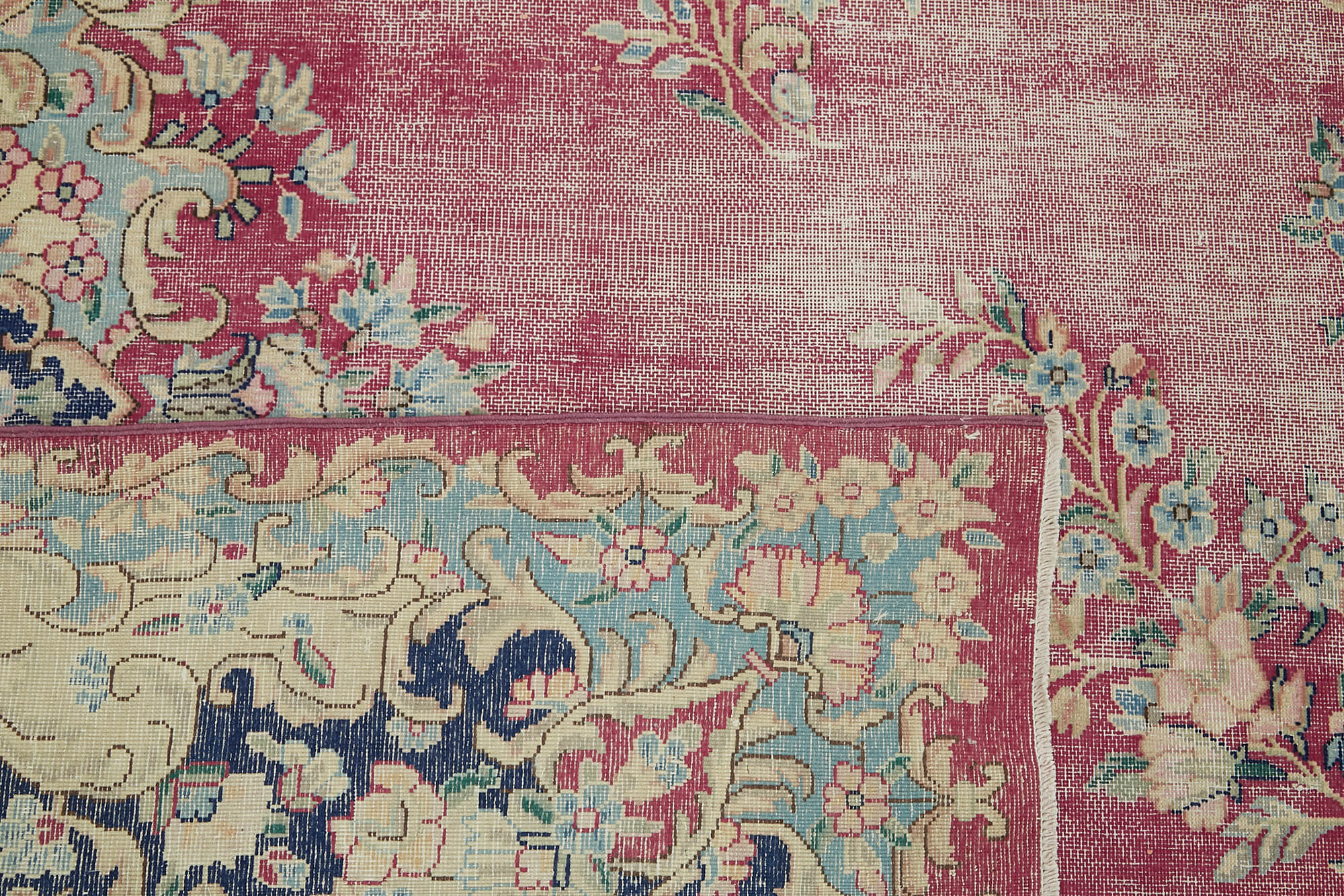 Handmade oriental unique 1980s 297 cm x 400 cm beige wool carpet