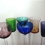 6 colorful chalices high on foot