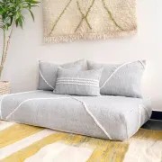 Light grey Moroccan floor sofa cover
