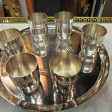 Shaker on set with 6 cups silver metal