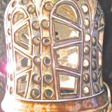 Enamelled ceramic lamp signed vieux moulin vallauris