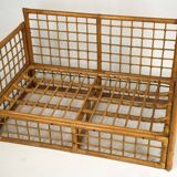 Canapé deux places style tropical chic des années 1960, par Vivai del Sud, en rotin et bambou.