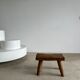 Stool in blond teak
