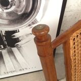 Bamboo folding armchair and caning