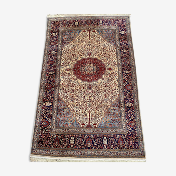 Tapis persan isfahan laine et soie 150x260cm