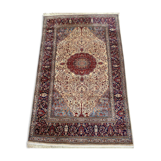Tapis persan isfahan laine et soie 150x260cm