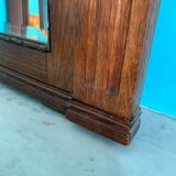 Antique carved solid wood buffet mirror, late 19th century.