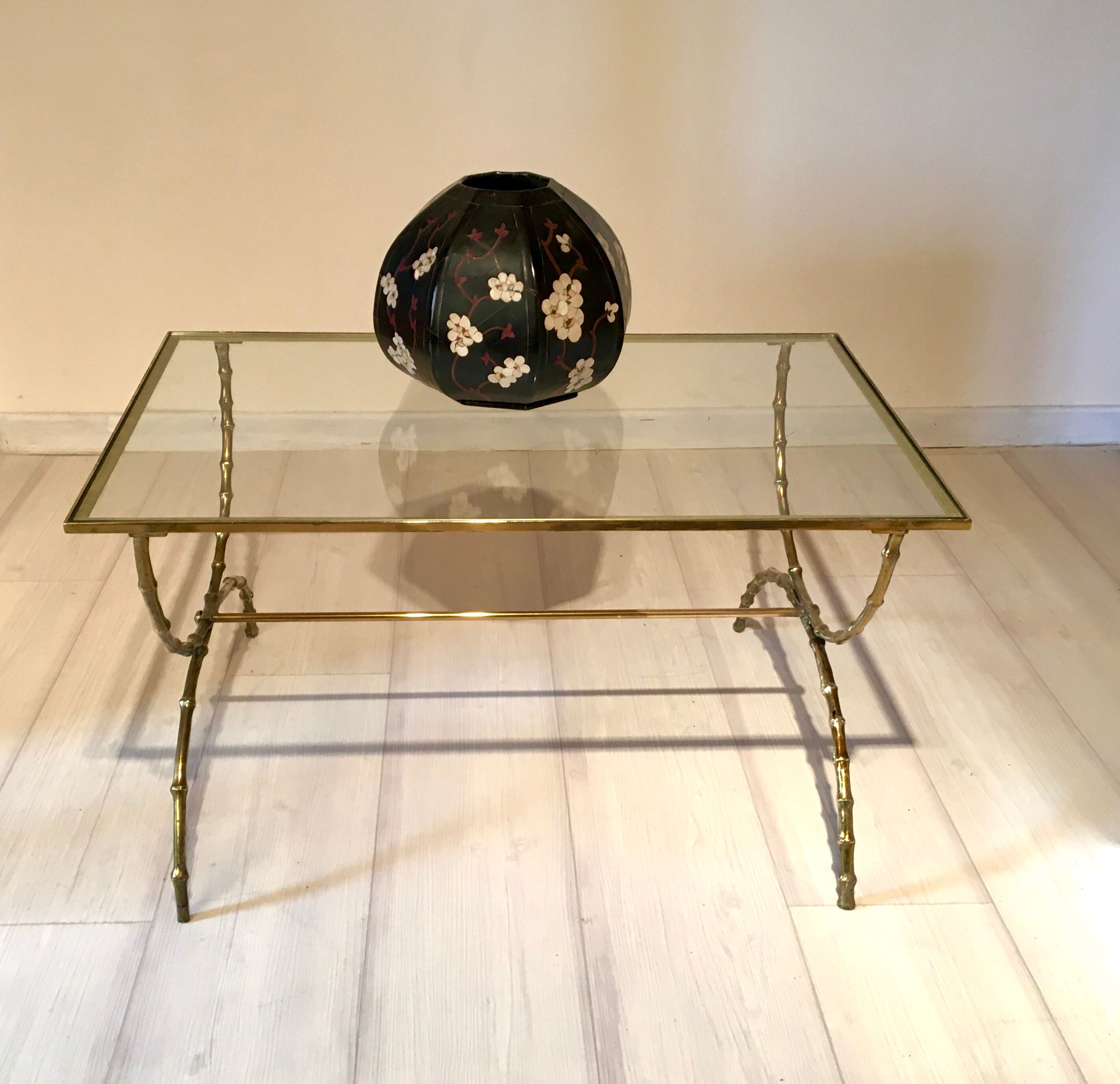 Bronze and glass coffee table, 1960s
