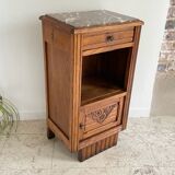 Bedside in oak and marble top