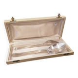 Silver metal fork and spoon set