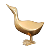 Oiseau en laiton doré vintage 1970