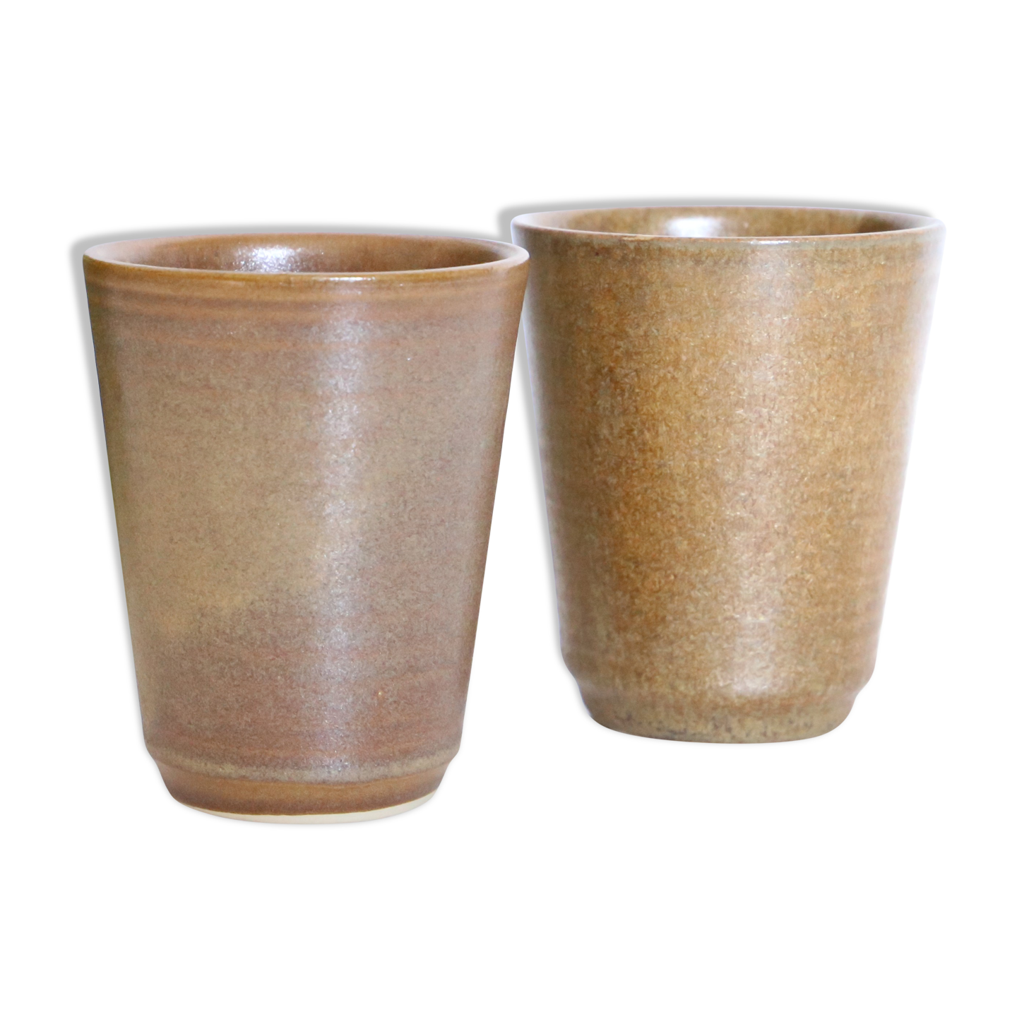 Set de 2 verres en grès, Digoin, vintage