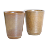 Set de 2 verres en grès, Digoin, vintage