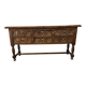 Vintage brutalist wooden cabinet / console / chest of drawers