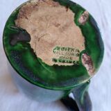 Pitcher "Vallauris" in glazed earth, green. AEGITN