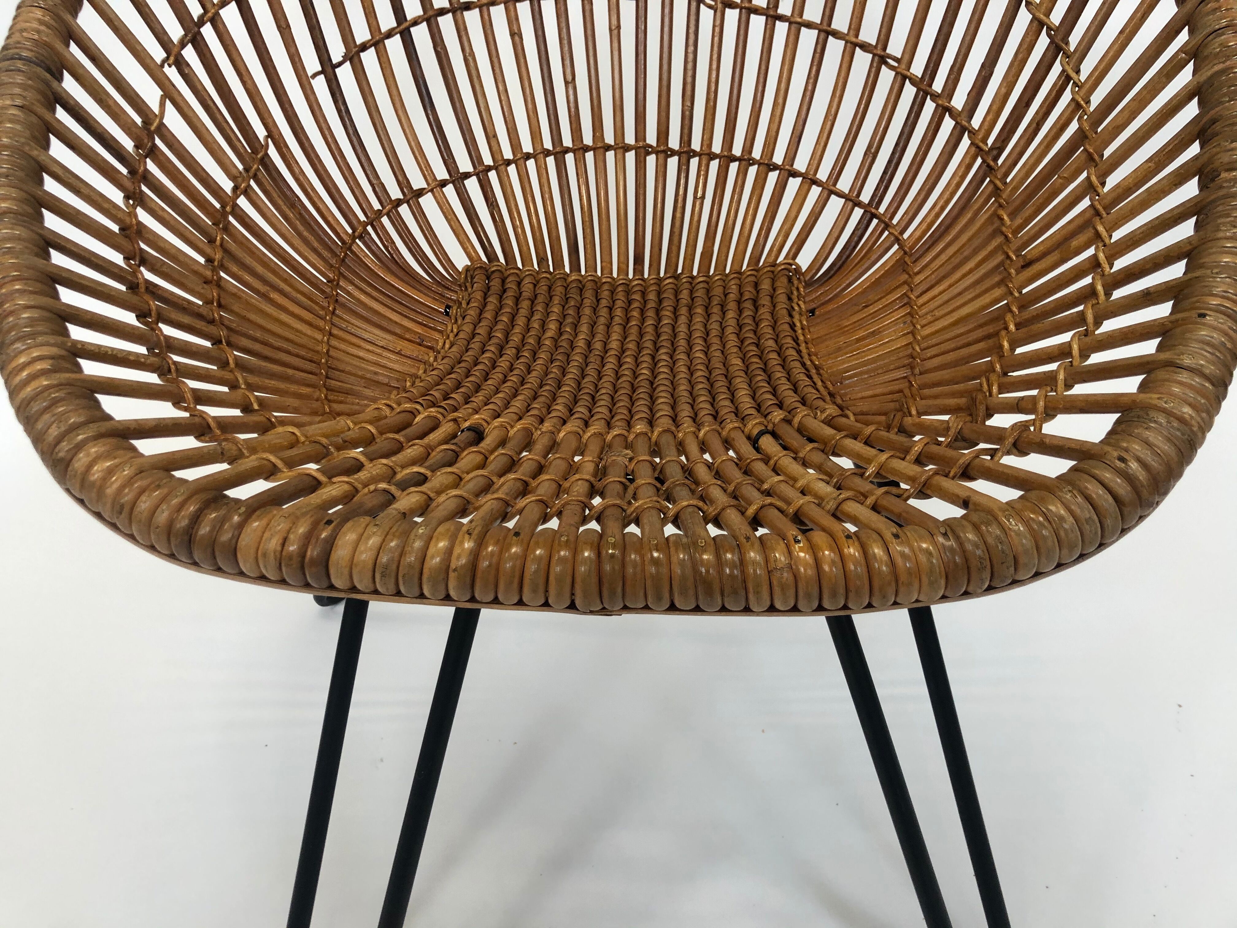 Rohe Noordwolde rattan armchair, 1960, Netherlands
