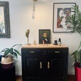 Black Art Deco sideboard with marble top