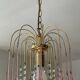 Vintage brass chandelier with glass drop pendants