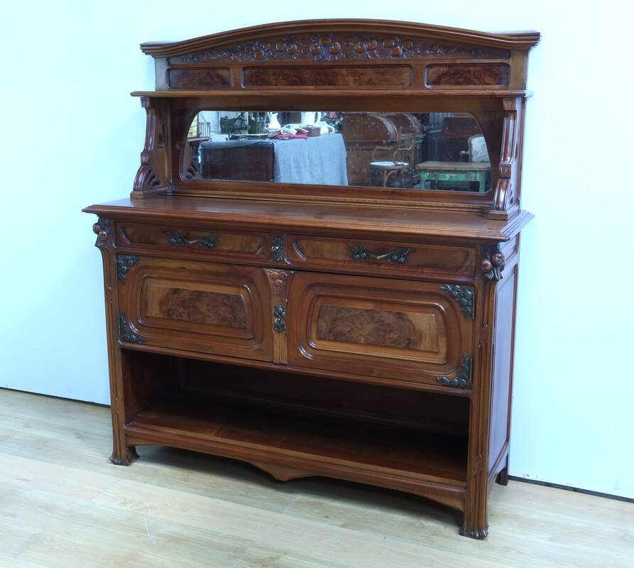 Walnut Sideboard, Art Nouveau – 1900