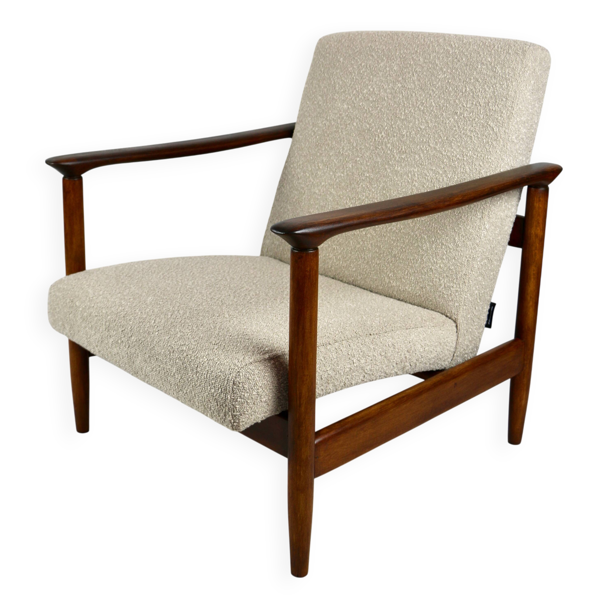 GFM-142 Chair in Beige Bouclé attributed to Edmund Homa, 1970s