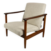 Chaise GFM-142 en bouclé beige attribuée à Edmund Homa, années 1970