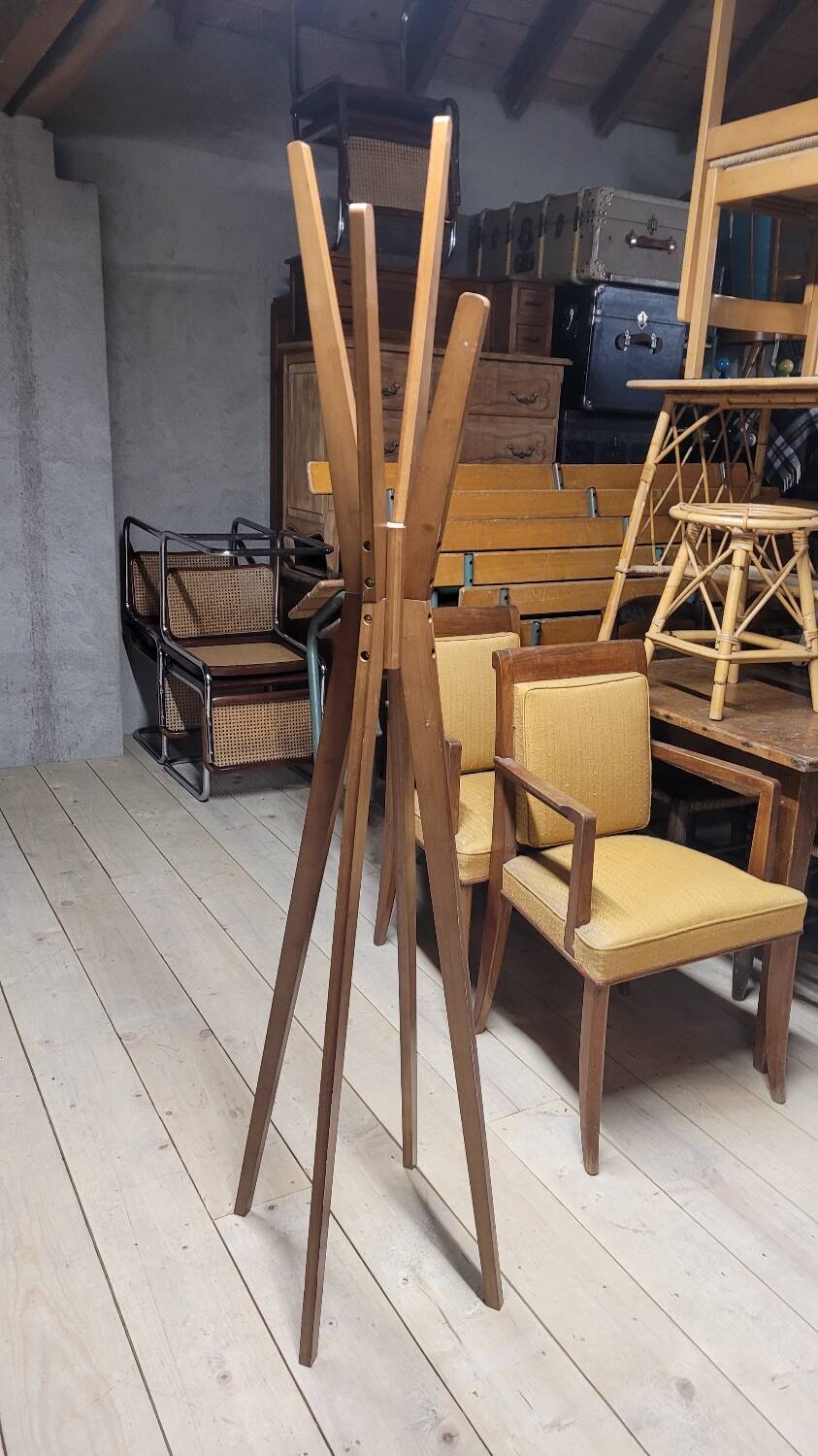 Designer wooden coat rack