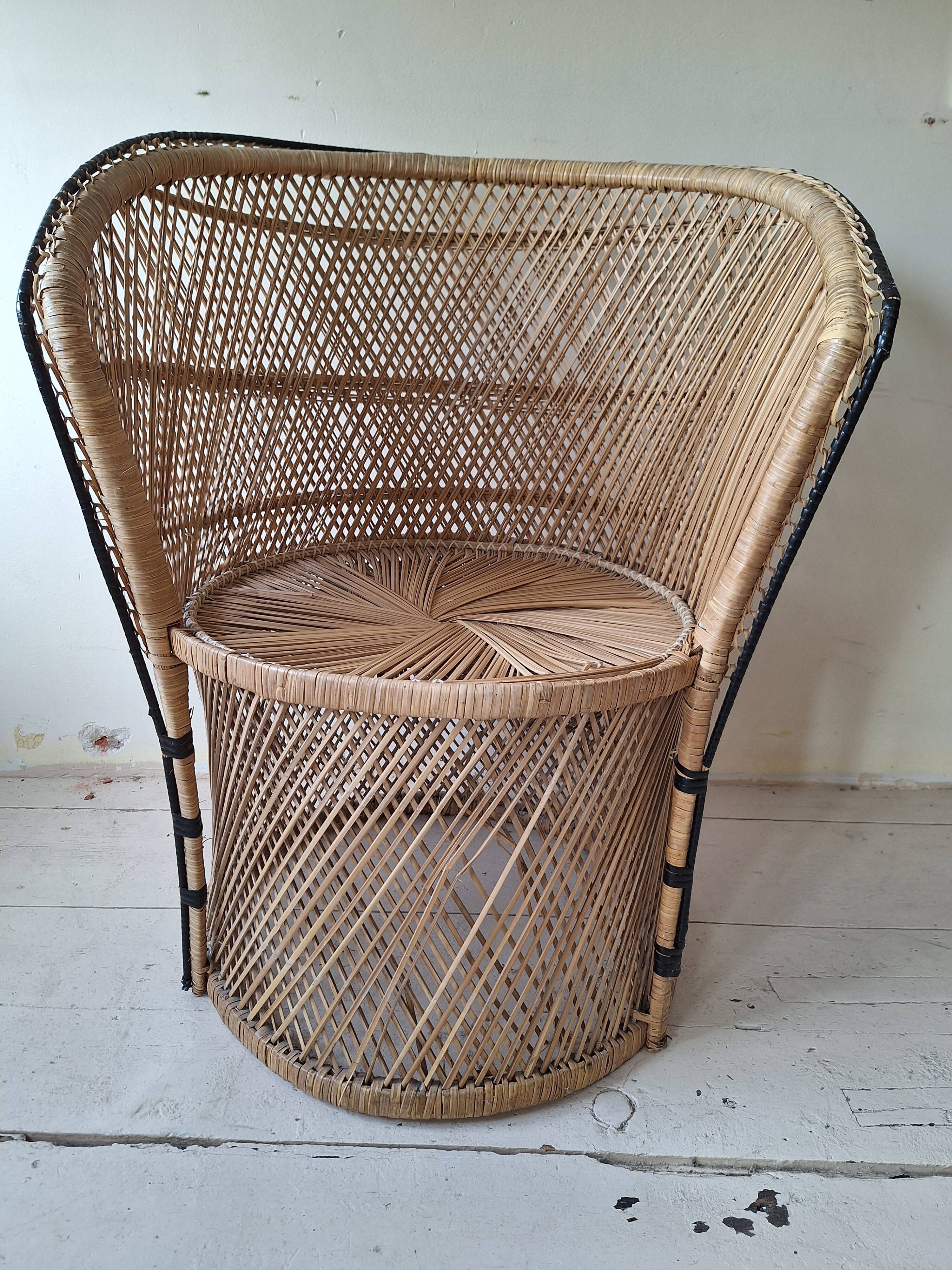 Chaise en rotin vintage