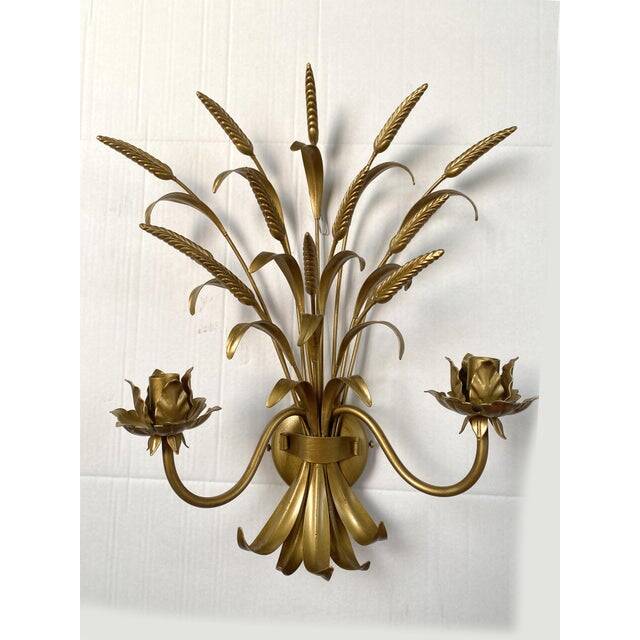 Contemporary gold florentine wrought iron ears wall lamp