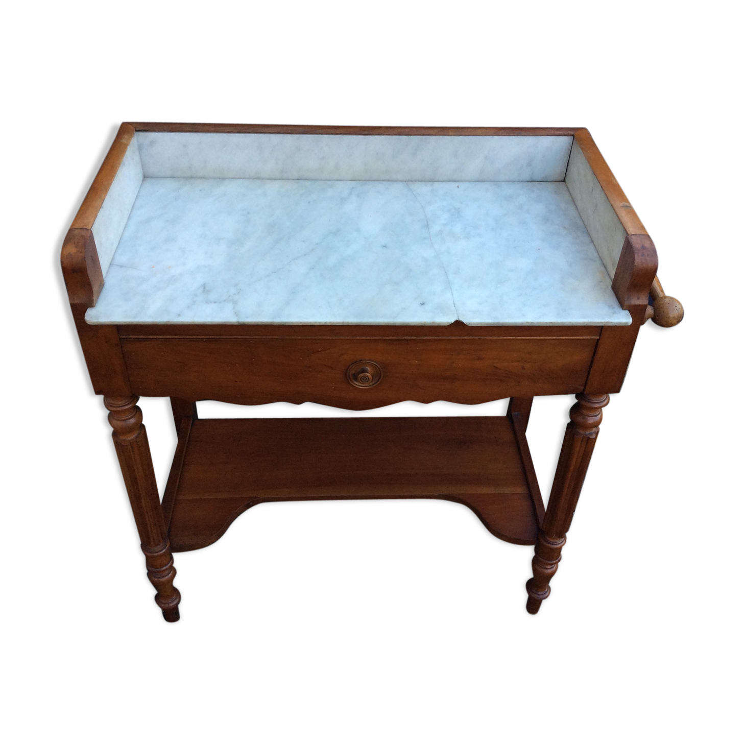 Dressing table time Louis Philippe cherry and marble 1880