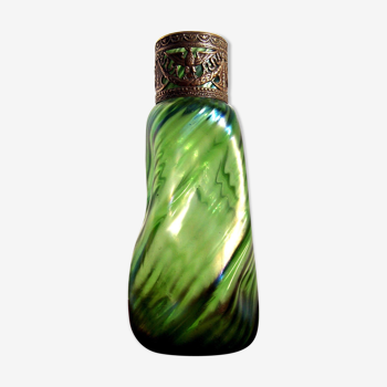 Elegant iridescent glass vase 21cm Loetz late XIX Art Nouveau glass solznay kralik