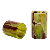 Pair of onyx candlesticks