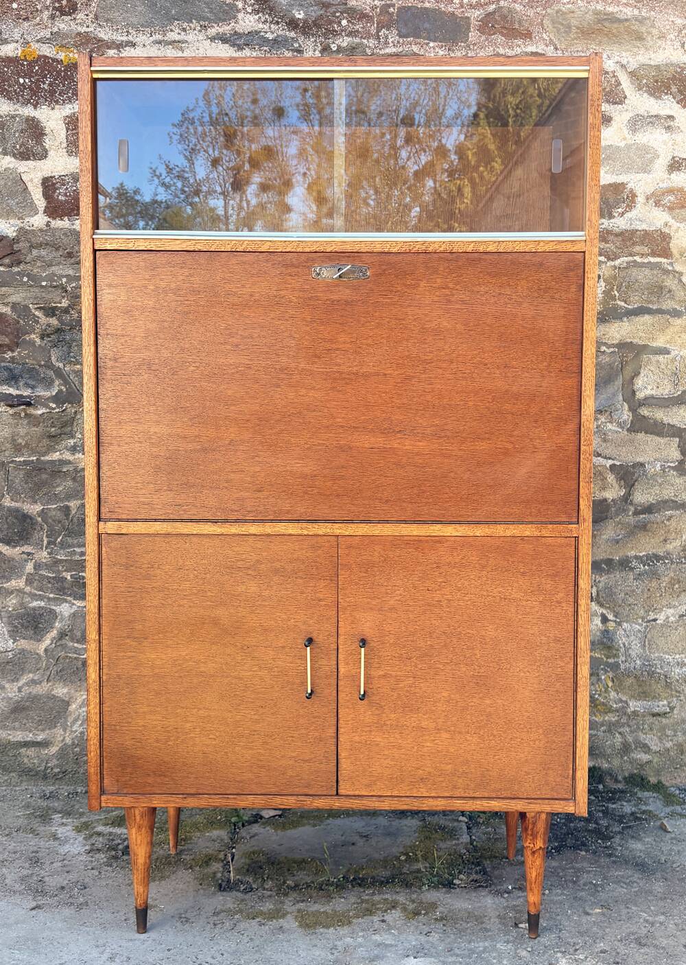 Vintage oak secretary – Scandinavian design – 1950s/60s