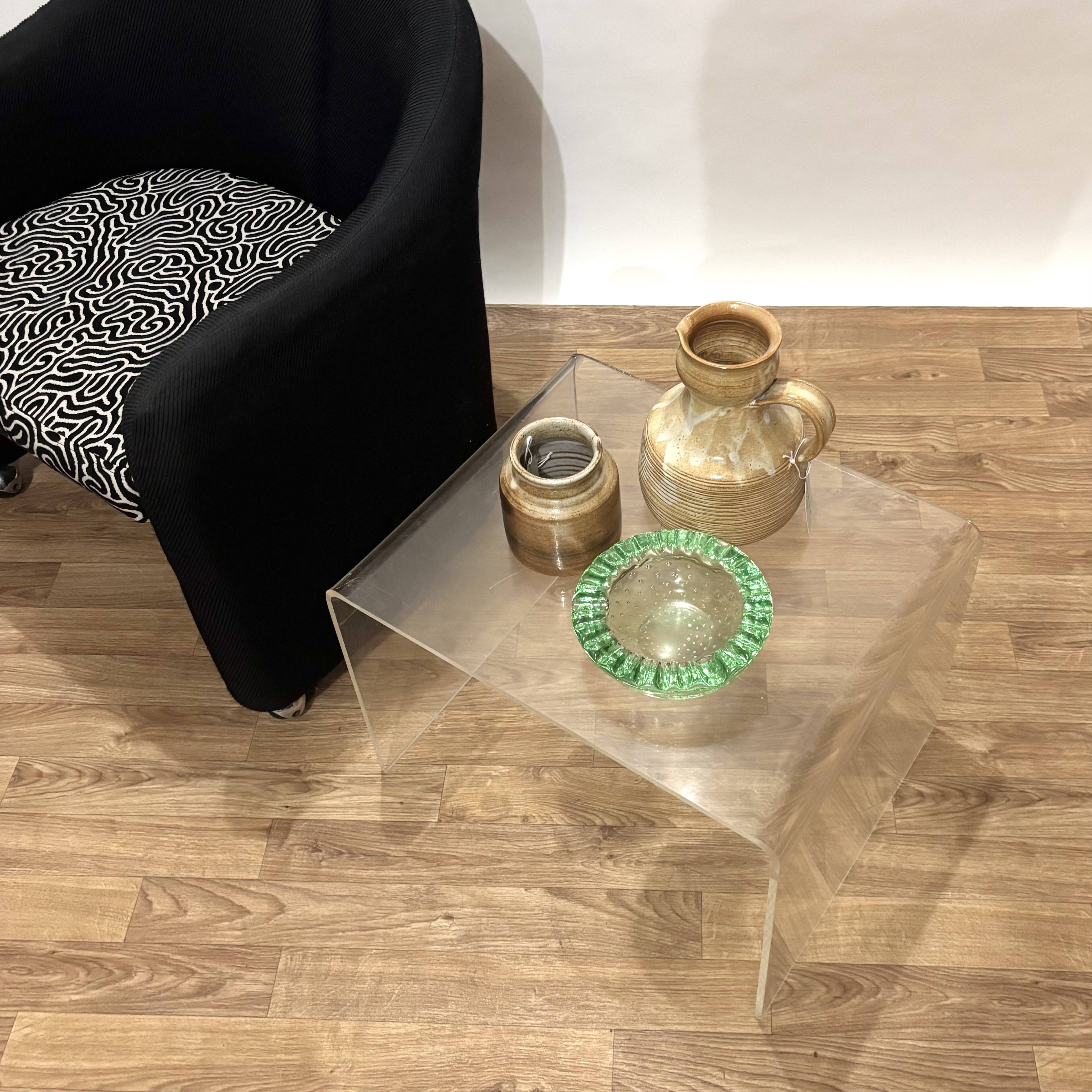 1970s plexiglass side table by David Lange