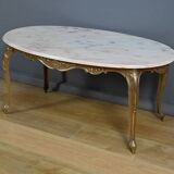 Marble and brass coffee table, Louis XV style – mid 20th century