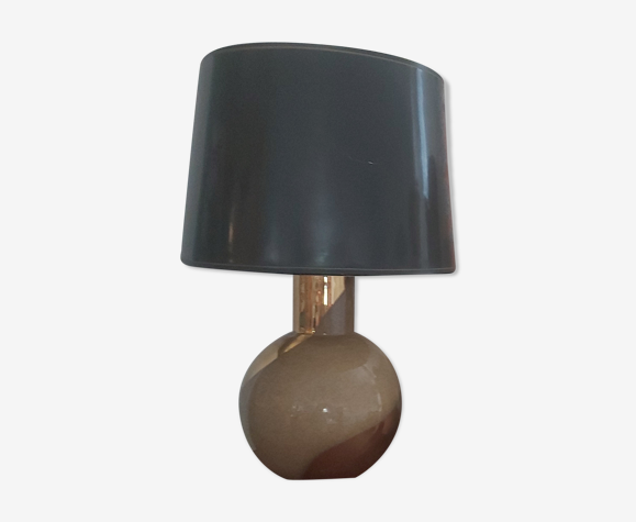 Lampe en verre doré années 80