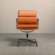Charles & Ray Eames EA208 Soft Pad Chairs Chrome and Cognac leather, Vitra